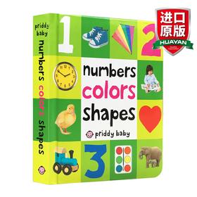 数字 颜色 形状 宝宝词汇认知纸板书 英文原版 Numbers Colors Shapes 儿童启蒙英语绘本 100 words系列 进口英语学习书