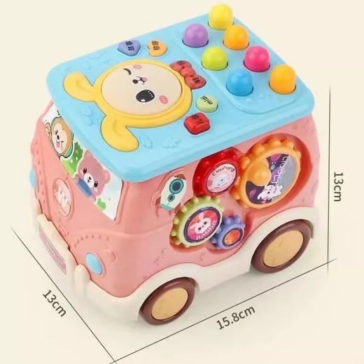 儿童益智早教婴幼儿宝宝玩具巴士车打地鼠多功能手拍鼓六面音乐鼓 商品图5