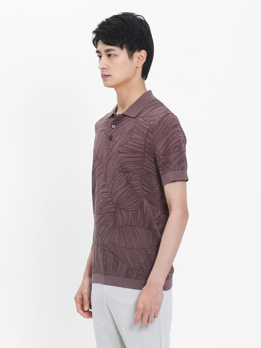 callisto粉红珠地丝棉印花翻领T恤  SRTSS053C 商品图2