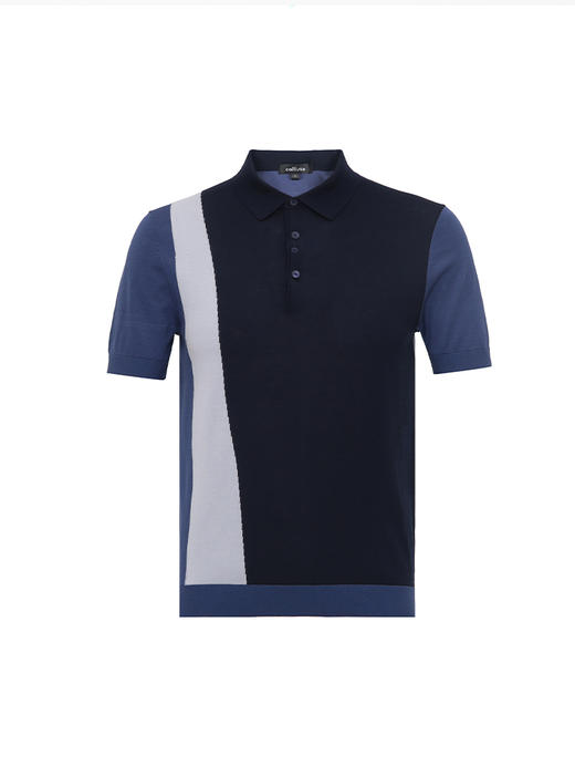 callisto撞色丝麻棉翻领T恤  SRTSS113C 商品图3