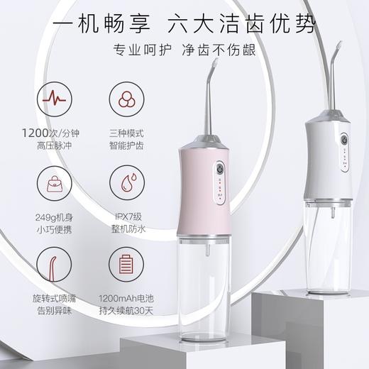 【抖音同款冲牙器】便携式家用电动冲牙器洗牙器牙齿清洁器口腔护理 全新4个喷头， 动力强劲，持久续航 商品图2