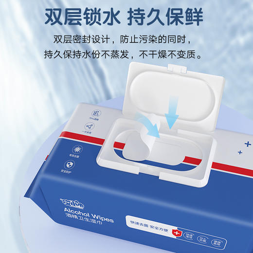 「拍1发3！到手3包」75酒精湿巾卫生酒精棉片大包50片装 居家日用一次性消毒湿纸巾清洁工具 商品图2