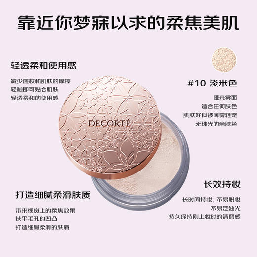 【保税仓】Decorte黛珂黛珂心悦容光丝柔蜜粉散粉0#透澄色（透明）、10号20g（5年效期到28.2月） 商品图1