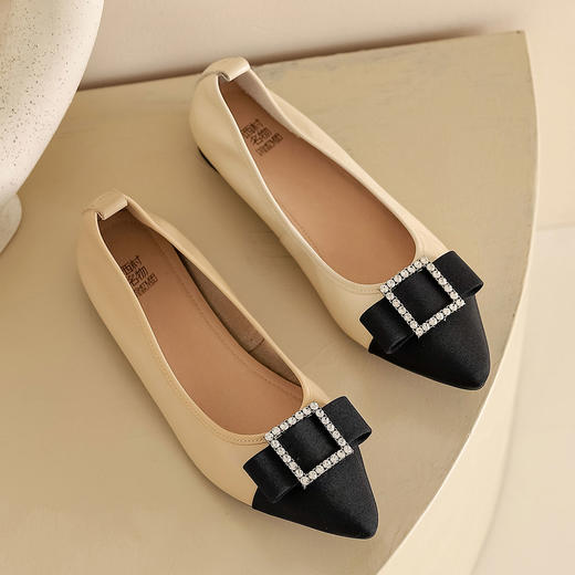 西村名物2023新款真皮女鞋软皮一脚蹬平跟尖头浅口单鞋12461 商品图4