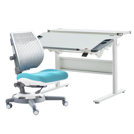 3岁+ 康朴乐气压棒升降学习桌| 伯克利s桌+柏拉图椅 套装 尺寸：106cm*80cm，送原装椅套 商品图0