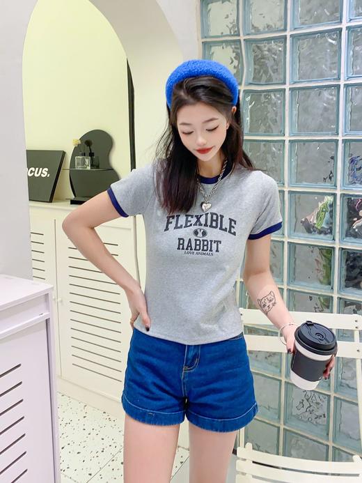 2023辣妹上衣春设计感小众字母印花3.6版 商品图2