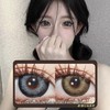 HANAWINK年抛·涉谷飒飒&摩登芝芝·14.5mm(着色参考14.0mm) 0-1000度(有525/575) 韩产进口·(建议佩戴6-8个月左右更换)·粗黑边狗狗眼 商品缩略图0