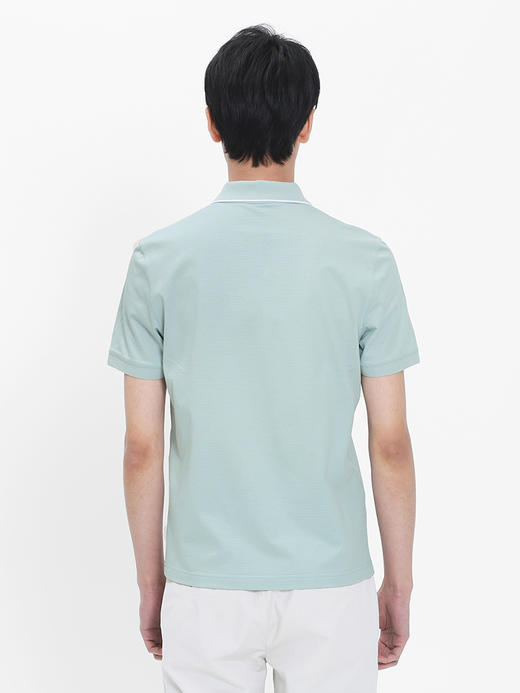 callisto浅绿丝长绒棉提花翻领T恤  SRTSS056C 商品图2
