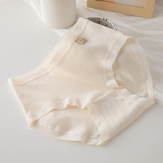 6条装【少女心纯棉透气内裤】简约纯色卡通布标内裤女士中腰包臀透气纯棉裆学生三角裤 商品图9