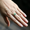 高冰种阳绿翡翠戒指18k白金钻石镶嵌 商品缩略图1