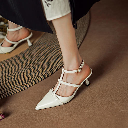 性感优雅，尖头真皮高跟凉鞋PS1291 商品图7