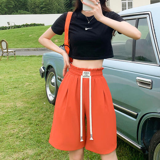 【显瘦显高！西装阔腿五分裤】花苞腰西装短裤春季女宽松2023新款阔腿高腰a字五分裤休闲中裤子 商品图9