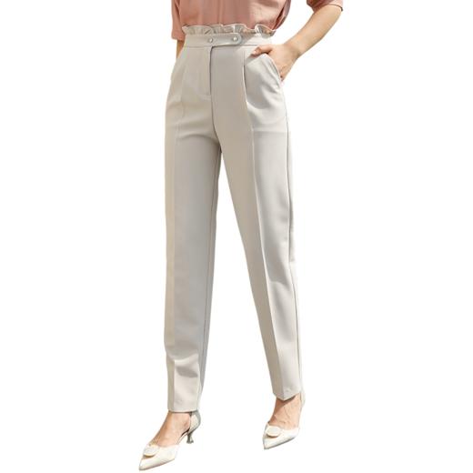 欧芮儿2020春装新款高腰显瘦休闲裤女简约百搭哈伦气质通勤长西裤 商品图3