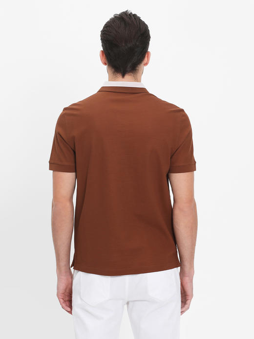 callisto咖啡色丝棉翻领T恤  SRTSS059C 商品图2