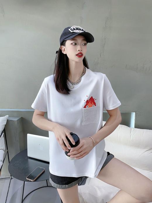 2023新宽松圆领刺绣上衣港风休闲体恤4.6版 商品图0