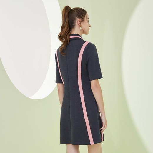 RF8E6斯尔丽瑟俪2023春夏新款撞色时尚方领立体连衣裙 商品图1