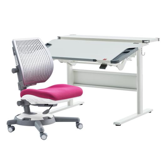 3岁+ 康朴乐气压棒升降学习桌| 伯克利s桌+柏拉图椅 套装 尺寸：106cm*80cm，送原装椅套 商品图1