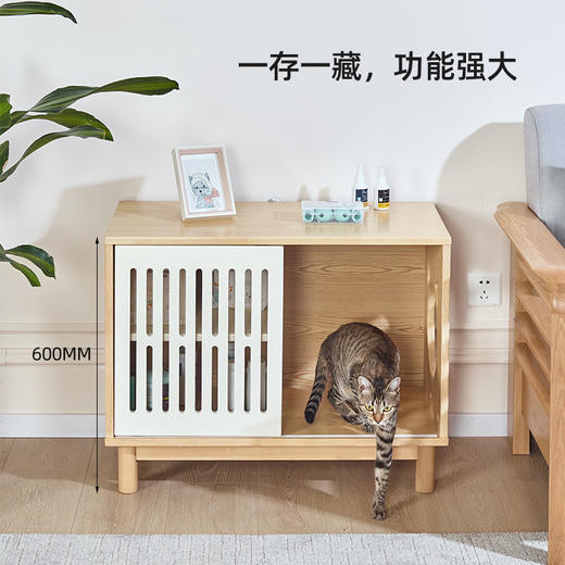 喜梦宝推拉门边柜侧边柜客厅储物柜宠物猫窝边几四季通用 商品图2