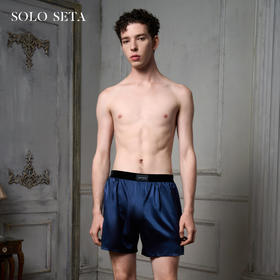 Solo seta22姆米真丝睡裤男款桑蚕丝家居服丝绸橡筋短裤秋冬