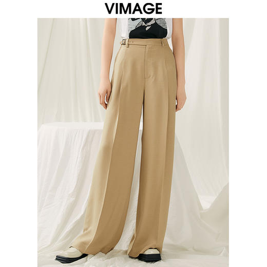 VIMAGE纬漫纪夏季新款高腰宽松显瘦休闲裤V1905527 商品图0