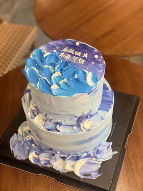 乘风破浪海浪奶油水果蛋糕