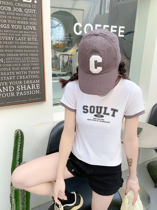 2023新款夏季爆款复古港味chic辣妹针织衫短款内搭上衣3.6版 商品图3