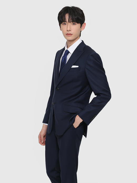 callisto藏青精纺全绵羊毛西服 FRBWJ072H 商品图4