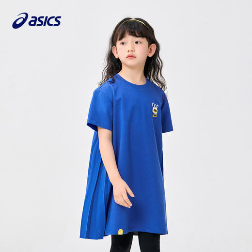 ASICS/亚瑟士童装2023新款夏季女儿童针织休闲宽松圆领连衣裙 商品图0