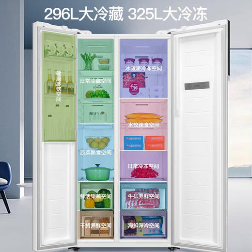 海尔冰箱 621升双开门对开门一级变频风冷无霜家用大容量电冰箱 大冷冻空间 BCD-621WLHSS95W9U1 商品图5