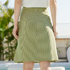 欧芮儿2020春装新款高腰显瘦格子半身裙女中长款绿色百搭A字裙 商品缩略图0