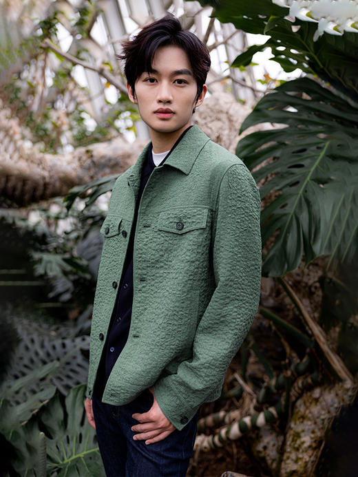 callisto绿色微泡纹理夹克 SSFEJ088C 商品图0