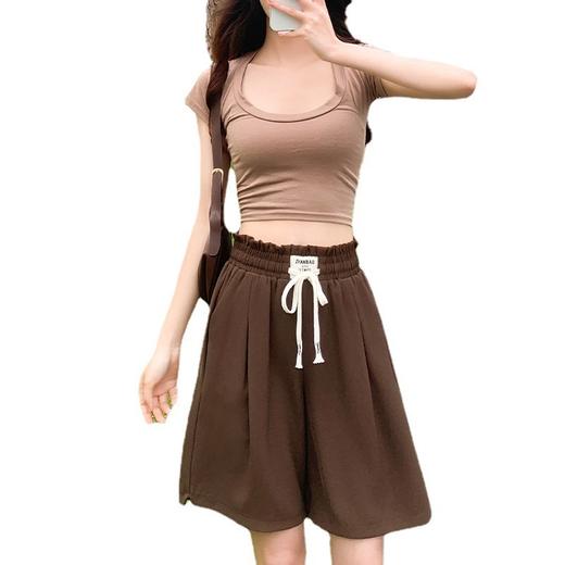 【显瘦显高！西装阔腿五分裤】花苞腰西装短裤春季女宽松2023新款阔腿高腰a字五分裤休闲中裤子 商品图4