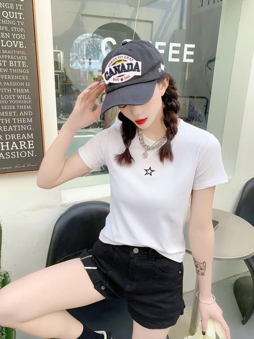 2023女装新款美式复古短袖女t恤3.6版 商品图3