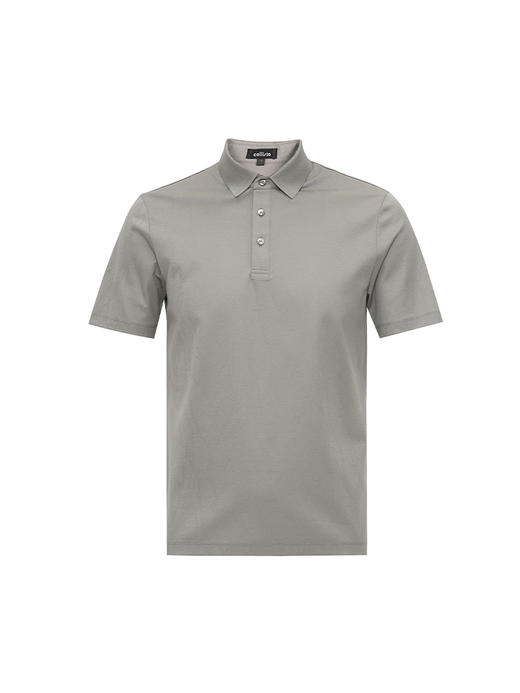 callisto浅灰绿提花棉涤混纺翻领T恤  SRTSS089C 商品图4