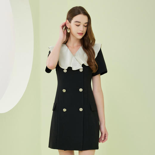 NF842斯尔丽瑟俪2023春夏新款双排扣修身商务连衣裙 商品图2