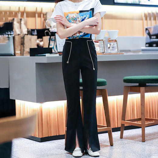 Avann微弹开叉小黑裤（赠链条） 商品图2