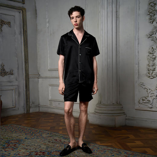 Solo seta22姆米真丝睡衣短袖套装男丝绸家居服桑蚕丝25秋冬 商品图2