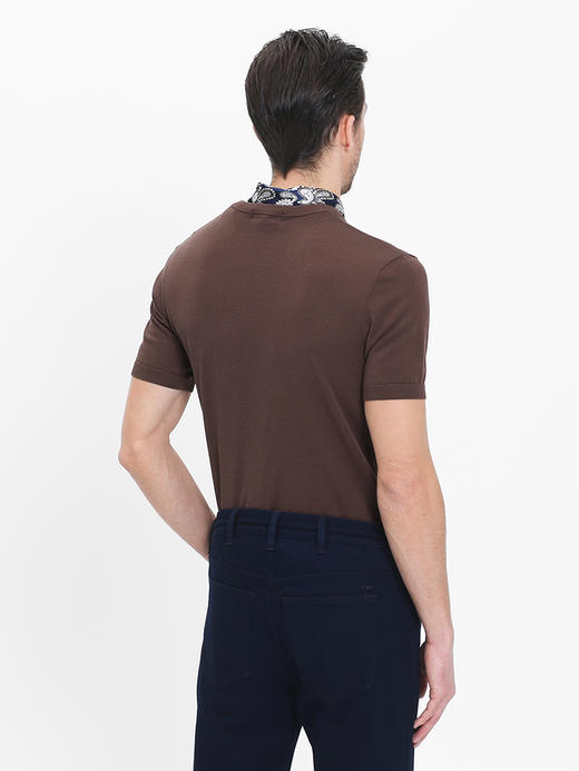 callisto咖啡醋酸棉提花圆领T恤  SRTSS070C 商品图2