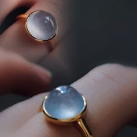 18k翡翠冰蛋戒指