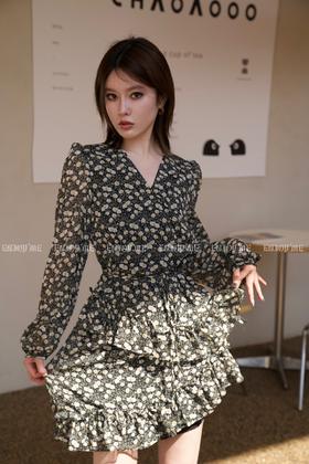 【门店同款】春季双侧荷叶边碎花连衣裙 150427464