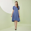 RF8D8斯尔丽瑟俪2023夏季新款时尚V领短袖系带优雅气质中长A摆连衣裙 商品缩略图3