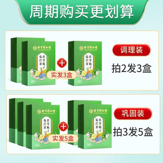 北京同仁堂内廷上用茯苓栀子菊苣茶150g （5g*30袋）盒装 商品图1