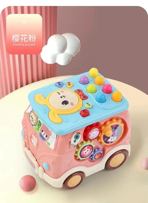 儿童益智早教婴幼儿宝宝玩具巴士车打地鼠多功能手拍鼓六面音乐鼓 商品图9