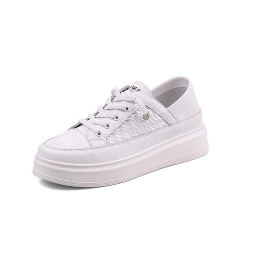 Safiya/索菲娅 2023新品春夏两穿网面透气薄款厚底松糕板鞋 SF31112552 商品图7