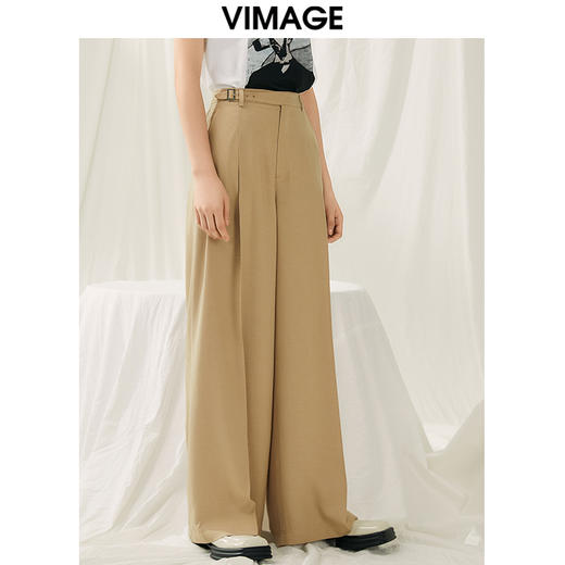 VIMAGE纬漫纪夏季新款高腰宽松显瘦休闲裤V1905527 商品图3