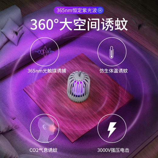 【家用卧室电击驱蚊灯！跟蚊虫说拜拜】USB充电便携式鸟笼电击灭蚊灯，家用户外小夜灯驱蚊器电蚊灯 商品图0