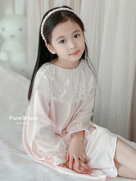 pureshare蓬纱馆 儿童真丝睡衣亲子睡裙母女夏款