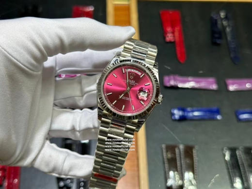 NOOB劳力士星期日志型36mm樱桃红实拍，搭定制版亚洲稳定性强的3255全自动机芯。中号36毫米，尺寸男女适带，中性风格！！！ 商品图12