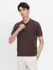 callisto咖啡色酸醋棉提花翻领T恤  SRTSS071C BR 商品缩略图0