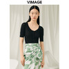 VIMAGE纬漫纪夏季新款桃心领显瘦套头舒适针织衫上衣V1901530 商品缩略图0